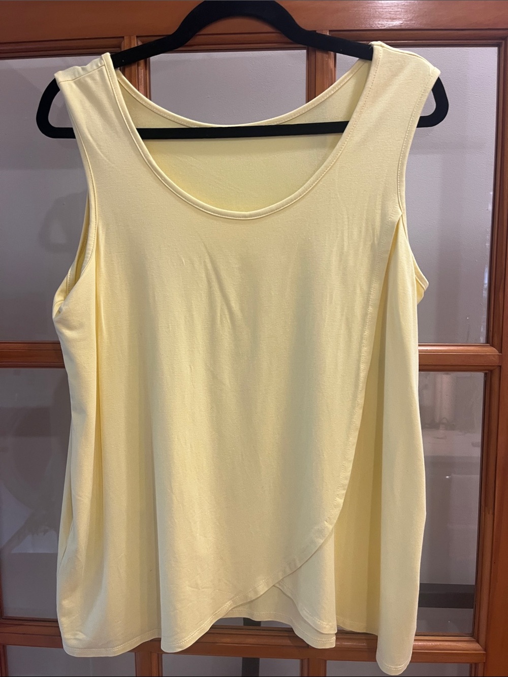 Sleeveless Layered Light Yellow Tank Top